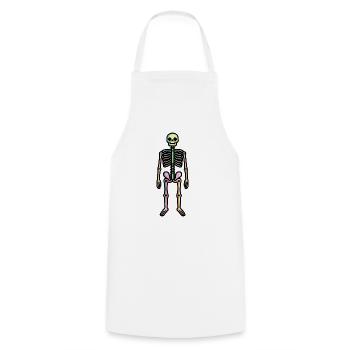 Skelett Comic Halloween - Kochschürze - Weiß - Vorne - AI Model Male 185 dark (185cm)