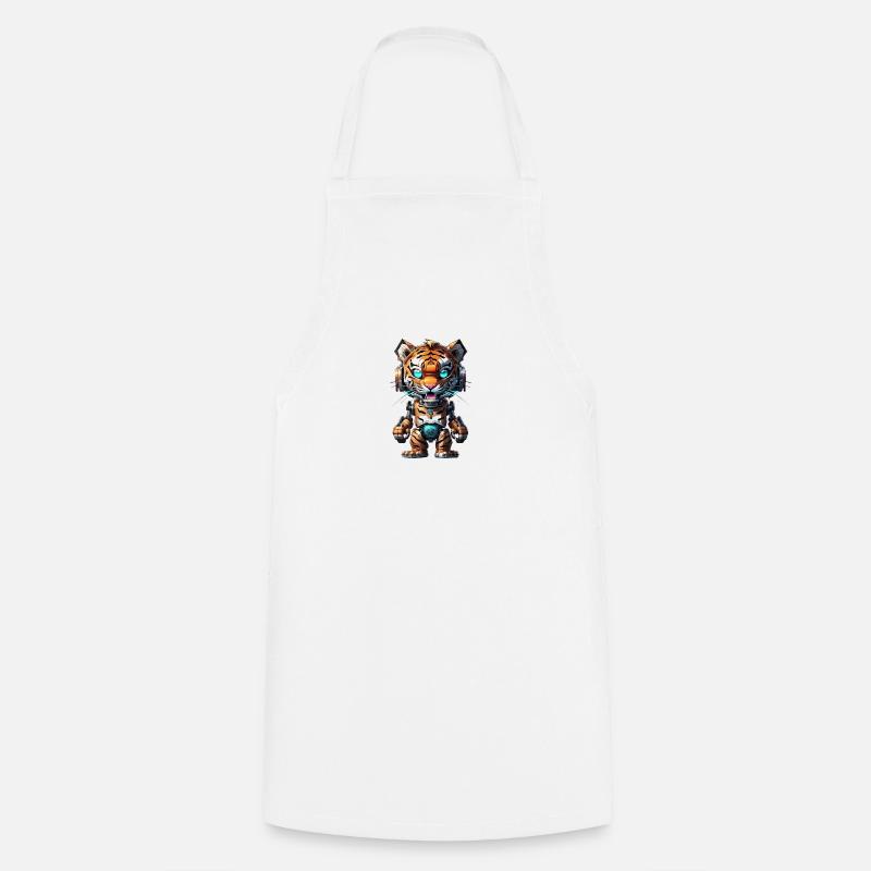 Robot Tigre - Tablier de cuisine - blanc