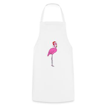 Flamingo with Santa hat - Cooking Apron - white - Front - AI Model Male 185 dark (185cm)