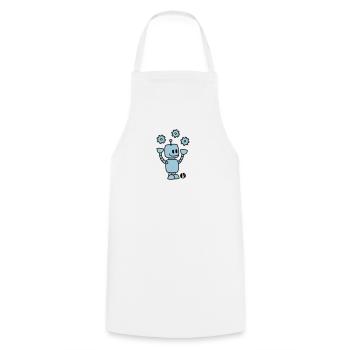 Happy Robot (2c) - Tablier de cuisine - blanc - Devant - AI Model Male 185 dark (185cm)