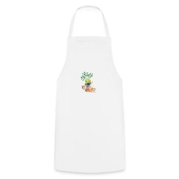 Okonomiyaki - Japanisches Rezept - Kochschürze - Weiß - Vorne - AI Model Male 185 dark (185cm)