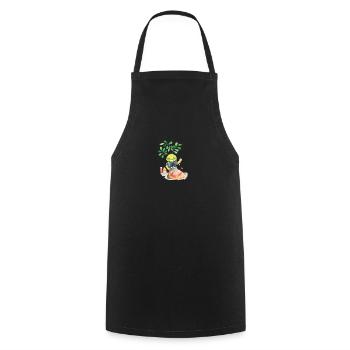 Okonomiyaki - Japanese recipe - Cooking Apron - black - Front - AI Model Male 185 dark (185cm)
