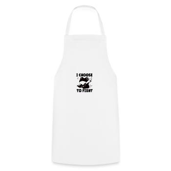 I choose fight - Cooking Apron - white - Front - AI Model Male 185 dark (185cm)
