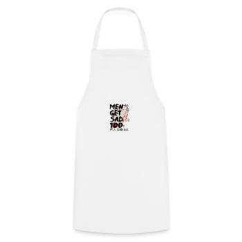 japanese style Men get sad too - Cooking Apron - white - Front - AI Model Male 185 dark (185cm)