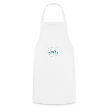 34th birthday 34 years old Binary Code Computer Science - Cooking Apron - white - Front - AI Model Male 185 dark (185cm)