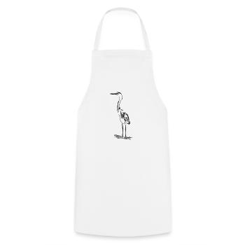 Héron élégant - Tablier de cuisine - blanc - Devant - AI Model Male 185 dark (185cm)