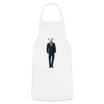 Chien dans le costume du Staffordshire - Tablier de cuisine - blanc - Devant - AI Model Male 185 dark (185cm)