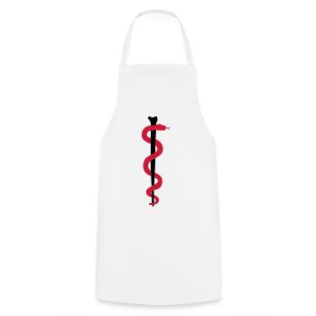 Rod of Asclepius - Cooking Apron - white - Front - AI Model Male 185 dark (185cm)