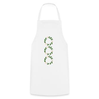 Floral wreath of pink tulips - Cooking Apron - white - Front - AI Model Male 185 dark (185cm)
