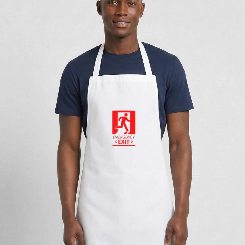 Emergency EXIT Basic Red Cooking Apron
