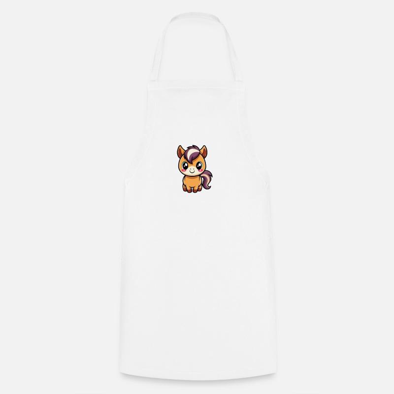 Cute chibi bangs with purple mane - Cooking Apron - white