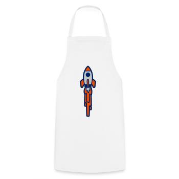 Launching Rocket Silhouette - Cooking Apron - white - Front - AI Model Male 185 dark (185cm)