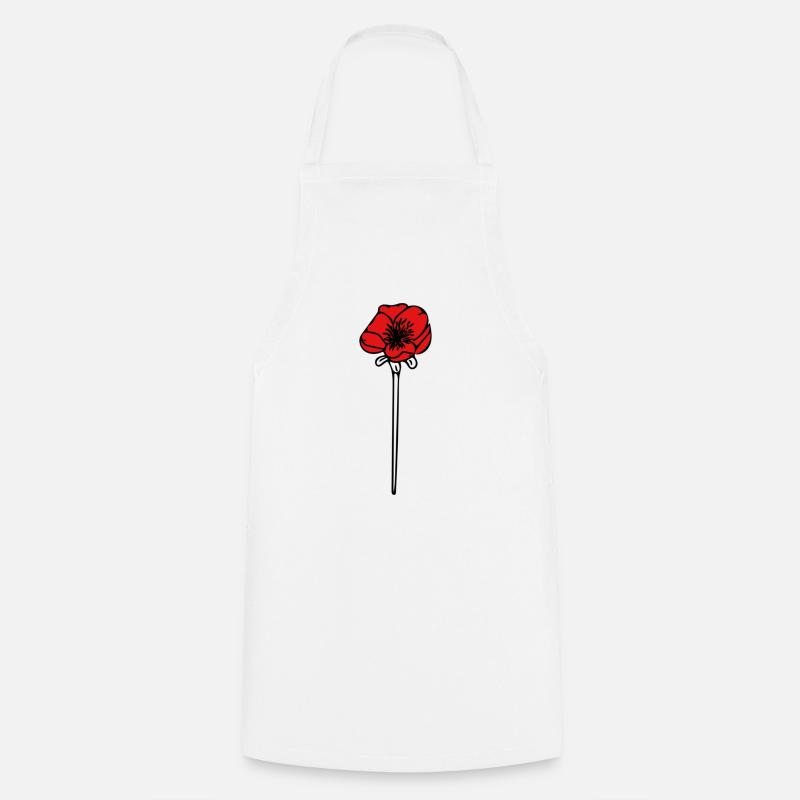 Mohn - Kochschürze - Weiß