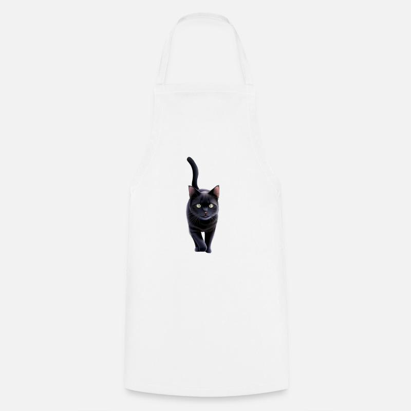 Die Schwarze Katze - Kochschürze - Weiß