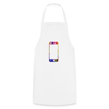 Téléphone portable avec coeur - Tablier de cuisine - blanc - Devant - AI Model Male 185 dark (185cm)