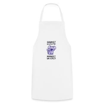 Save a eucalyptus, eat a koala. - Cooking Apron - white - Front - AI Model Male 185 dark (185cm)