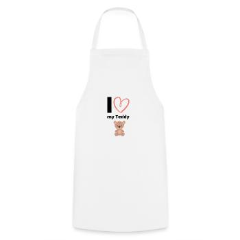 J’adore mon ours en peluche Ours en peluche coeur mignon - Tablier de cuisine - blanc - Devant - AI Model Male 185 dark (185cm)