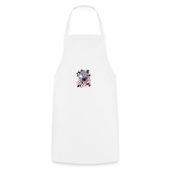 Panthère fleuris ! - Tablier de cuisine - blanc - Devant - AI Model Male 185 dark (185cm)