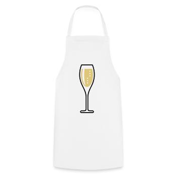 Glass Of Sparkling Wine (Oval / Closed / 2C) - Cooking Apron - white - Front - AI Model Male 185 dark (185cm)