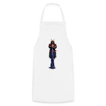 Guerrier de la Nuit au Casque de Corne - Tablier de cuisine - blanc - Devant - AI Model Male 185 dark (185cm)