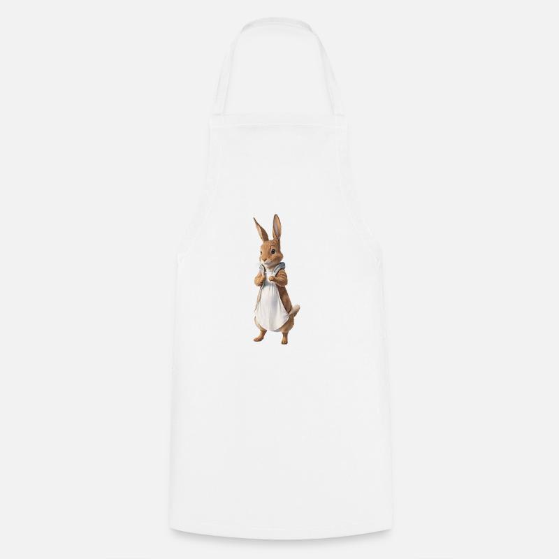 Cute Bunny Brown 1 - Cooking Apron - white