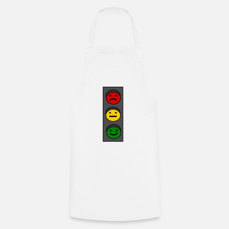 Traffic light emoticons - Cooking Apron - white