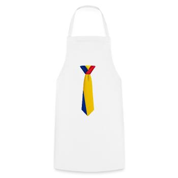 Romania Tie – Flag Design - Cooking Apron - white - Front - AI Model Male 185 dark (185cm)