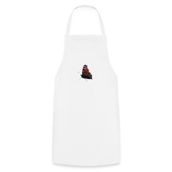 Butterfly peacock eye - Cooking Apron - white - Front - AI Model Male 185 dark (185cm)
