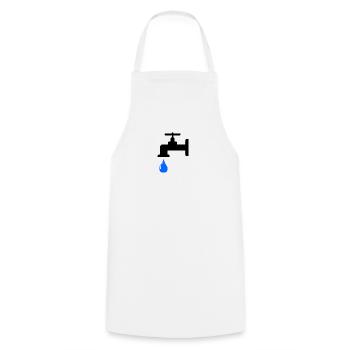 water tap - Cooking Apron - white - Front - AI Model Male 185 dark (185cm)