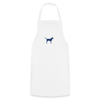 Labrador Dog – deep blue – sua - Cooking Apron - white - Front - AI Model Male 185 dark (185cm)