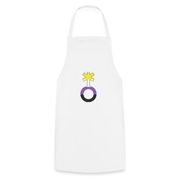 Non-binary symbol non-binary non-binary gender - Cooking Apron - white - Front - AI Model Male 185 dark (185cm)