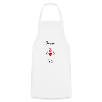 MAMIE. FÊTE DES MÈRES. BONNE FÊTE MAMIE. JE T'AIME - Tablier de cuisine - blanc - Devant - AI Model Male 185 dark (185cm)