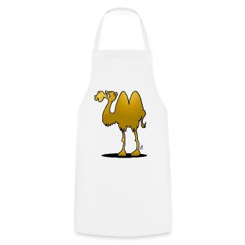 Whimsical Camel Cartoon Illustration - Cooking Apron - white - Front - AI Model Male 185 dark (185cm)