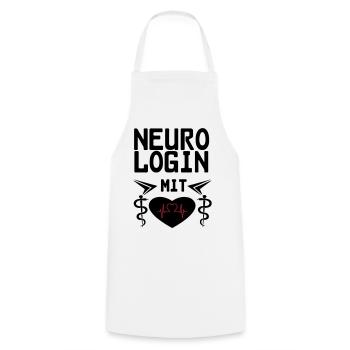 Neurologin mit Herz Geschenk - Kochschürze - Weiß - Vorne - AI Model Male 185 dark (185cm)