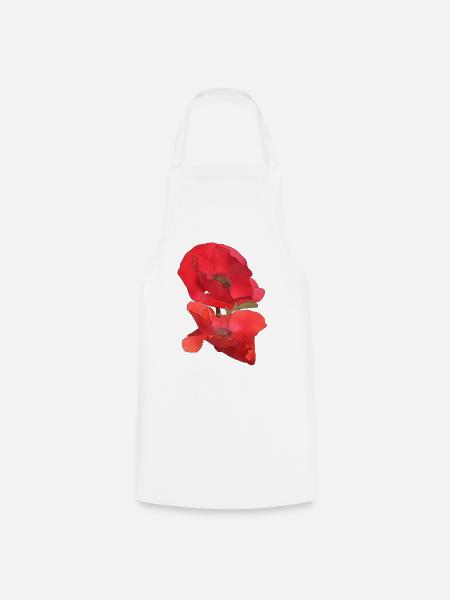 Mohn - Kochschürze - Weiß
