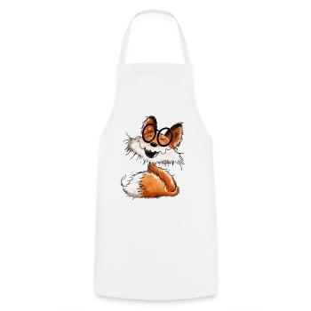 mignon petit renard avec des lunettes - Fox - Tablier de cuisine - blanc - Devant - AI Model Male 185 dark (185cm)