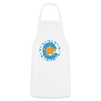 Étoile de mer lors d’une explosion océanique - Tablier de cuisine - blanc - Devant - AI Model Male 185 dark (185cm)