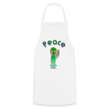 Étranger de la paix - Tablier de cuisine - blanc - Devant - AI Model Male 185 dark (185cm)