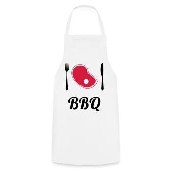 BBQ - Barbecue - Grill - Cooking Apron - white - Front - AI Model Male 185 dark (185cm)