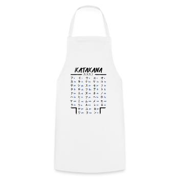 Japanese Katakana Learn Anime Manga Japan Fans - Cooking Apron - white - Front - AI Model Male 185 dark (185cm)