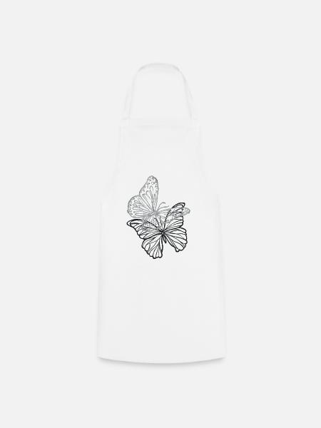 Schmetterling - Kochschürze - Weiß