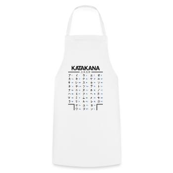 Learn Japanese Katakana Anime Manga Japan Fans - Cooking Apron - white - Front - AI Model Male 185 dark (185cm)