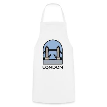 London - Kochschürze - Weiß - Vorne - AI Model Male 185 dark (185cm)