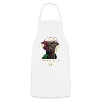 The cacique parrot - Cooking Apron - white - Front - AI Model Male 185 dark (185cm)