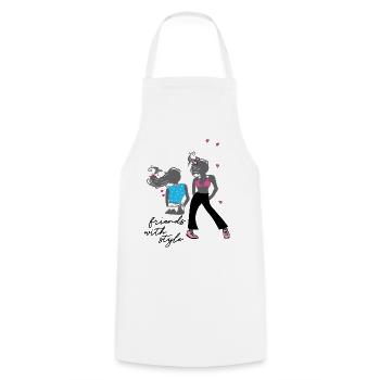 Girls, Friends, Fashion - Cooking Apron - white - Front - AI Model Male 185 dark (185cm)