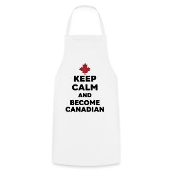 Keep Calm Become Canadian - Cooking Apron - white - Front - AI Model Male 185 dark (185cm)