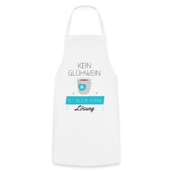 I love clothes / Kein Glühwein - Kochschürze - Weiß - Vorne - AI Model Male 185 dark (185cm)