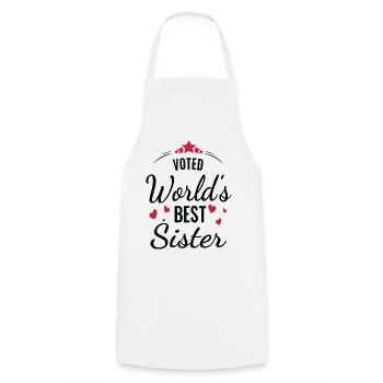 Voted World's Best Sister Hoodie Design - Cooking Apron - white - Front - AI Model Male 185 dark (185cm)