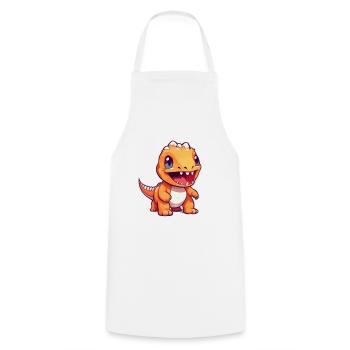 Little Dino Dinosaur Design - Cooking Apron - white - Front - AI Model Male 185 dark (185cm)