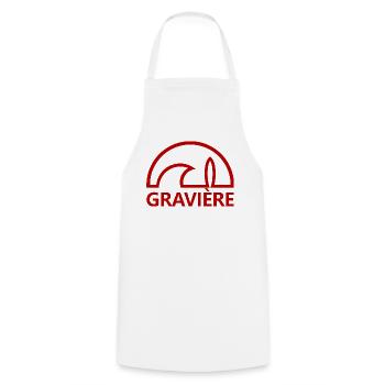 Gravière soleil planche de surf rouge minimaliste - Tablier de cuisine - blanc - Devant - AI Model Male 185 dark (185cm)